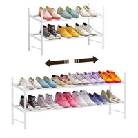 2-layer  Forthcan 2 Tier White Shoe Rack  Stackabl