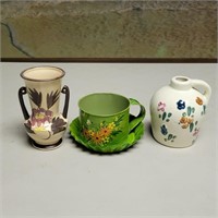 Vases & Tin Coffee Cup Decor