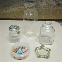 Glass Globe, Wire Bail Jar, Canister Jar,
