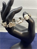 Silver-tone religious bracelet