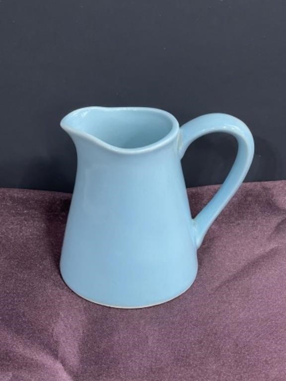 USA 5 inch pottery blue creamer vintage