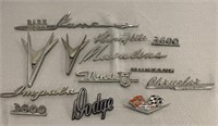 13 Vintage Metal Car Emblems Impala Nova Dodge