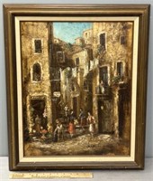 Street Scene Oil Painting on Canvas by Luciano