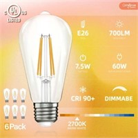 OmiBrite 6-Pack Dimmable LED ST19 Bulb  Warm White