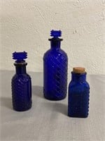 1890’s Cobalt Quilted Glass Bottles