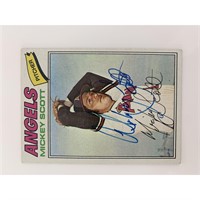 Mickey Scott signed baseball card