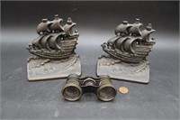 Iron Nautical Bookends & Lemaire Opera Glasses