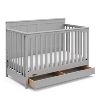 Graco Hadley 5-in-1 Crib with Drawer (Pebble Gray)