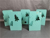 Five Metal Christmas Tree Cutout Lanterns