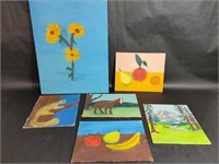 Six Acrylic Paintings