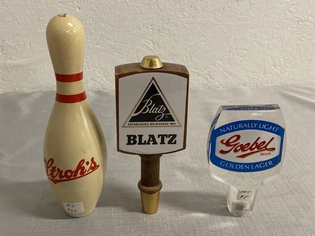 Stroh’s, Blatz, & Goebel Beer Tap Handles