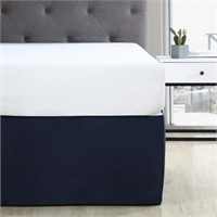 Mainstays Solid Pleated Navy Bedskirt