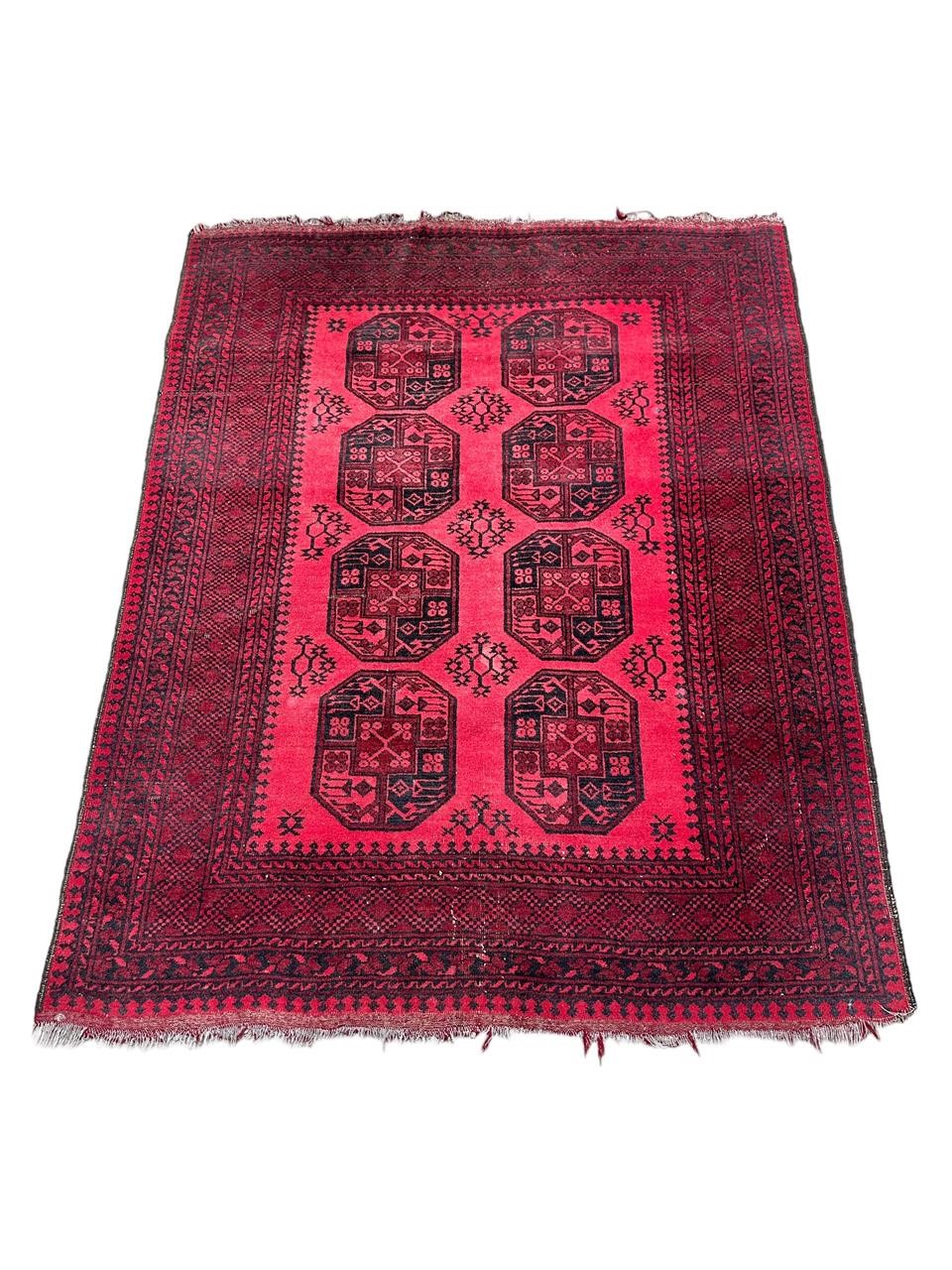 Antique Hand Woven Afgan Rug
