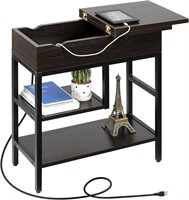Hadulcet Side Table with USB Ports and Outlets  Na