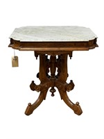 Antique Marble top Eastlake Style Side Table