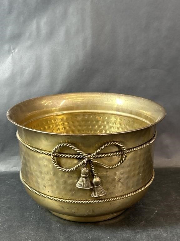 Brass Rope Design Planter Bucket