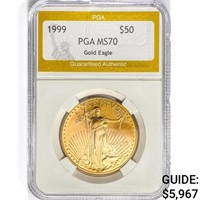 1999 $50 1oz. Gold Eagle PGA MS70