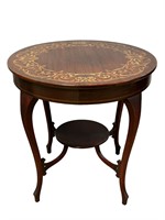 Antique Inlaid Round Occasional Table
