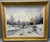 Snow Scene Oil Painting by Jean-Pierre Dubord