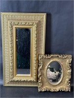 Two Ornate Gold Colored Mirrors