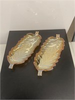 Fenton carnival glass serving candy dishes