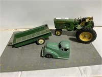 JD tractor, Hubley truck cab, JD spreader