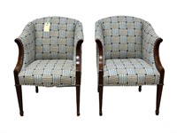 Pair of Vintage Barrel Arm Chairs