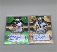 (2) Autographed Football Cards, #2/7 & 1/4
