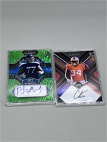 (2) Autographed Football Cards, #3/4 & 1/5