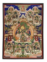 Framed Tibetan Thangka Painting