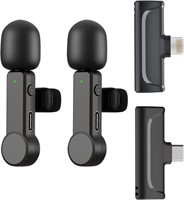 Mini  2 Pack Wireless Lavalier Mic for iPhone/Andr