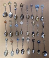 Collection of Vintage Souvenir Spoons