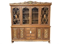 Vintage Asian Carved China Cabinet