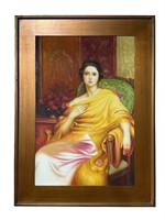 Oil on Canvas of Lady with Yellow Shaw