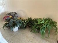 Assorted artificial plants (10) + fake fruit