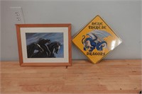 Horse art and dragon sign