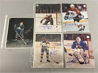 5 Autographed 8"x10” Hockey Memorabilia