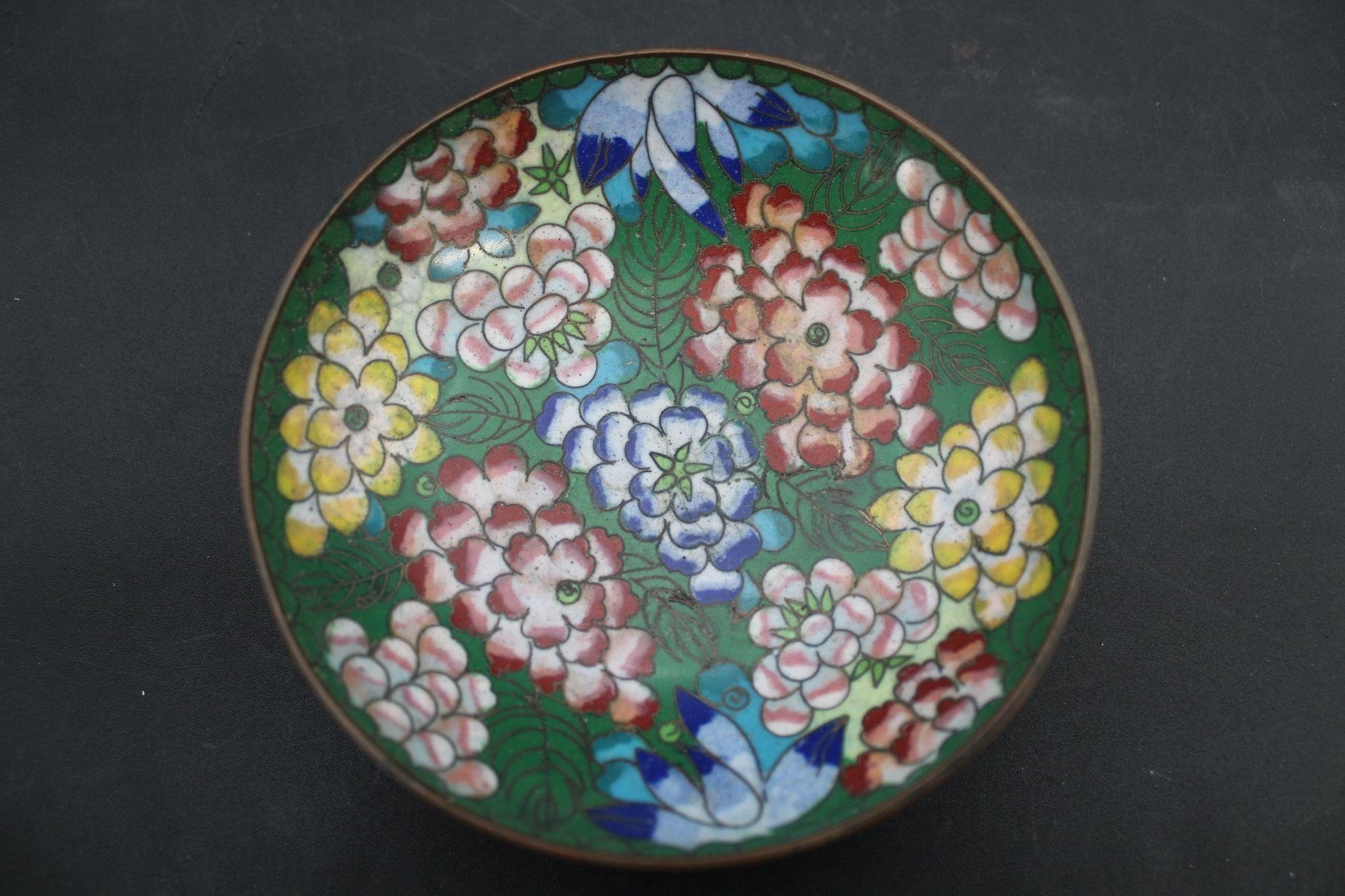 Chinese Cloisonne Floral Small Bowl