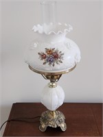 Gone with the Wind Milk Glass Hurricane Lamp