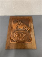 Vtg Burger Beer Copper House Head Hanging Sign