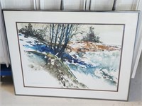Mountain Side View Watercolor By Fred Rawlinson