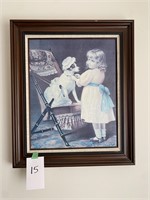 Child with dog framed picture