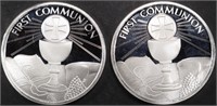 (2) 1 OZ .999 SILVER 2024 FIRST COMMUNION ROUNDS