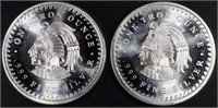 (2) 1 OZ .999 SILVER AZTEC CALENDAR ROUNDS