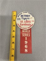 1968 World Series Pin Button w/ Ribbon