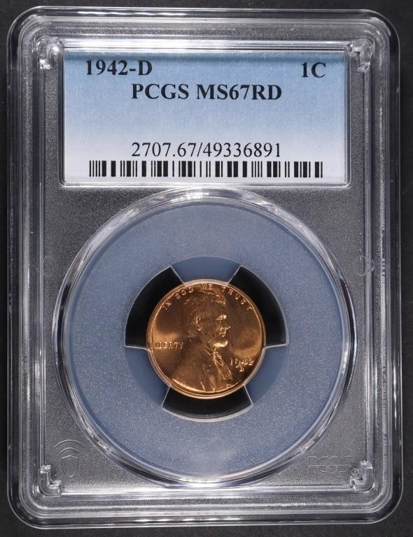 1942-D LINCOLN CENT PCGS MS67RD