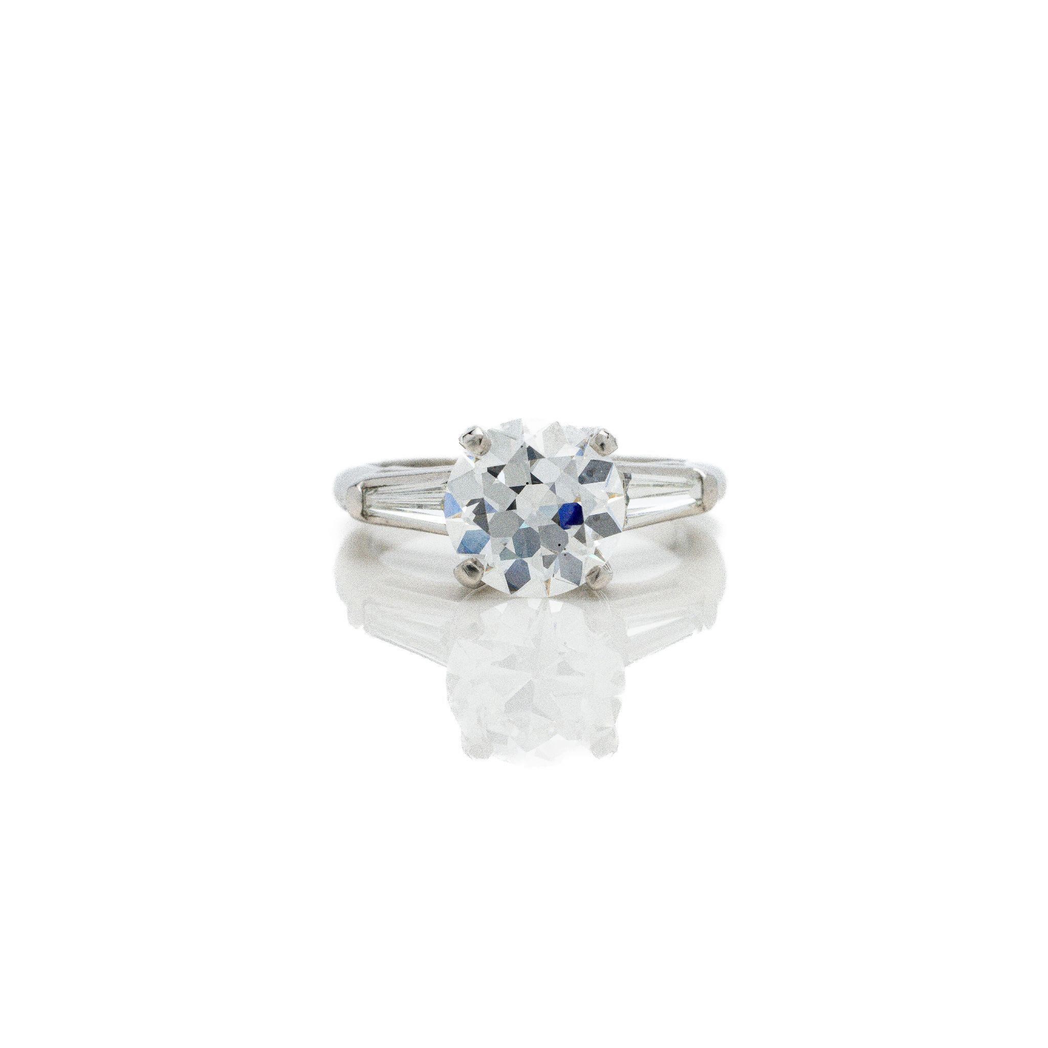 Antique Platinum 2.42 ctw Diamond Engagement Ring
