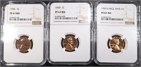 1956,1959,1960 (LG DATE) LINCOLN CENTS NGC PF67 RD