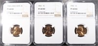 1960(LG DATE),1961-1962 LINCOLN CENTS NGC PF68 RD