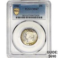 1941 Washington Silver Quarter PCGS MS67
